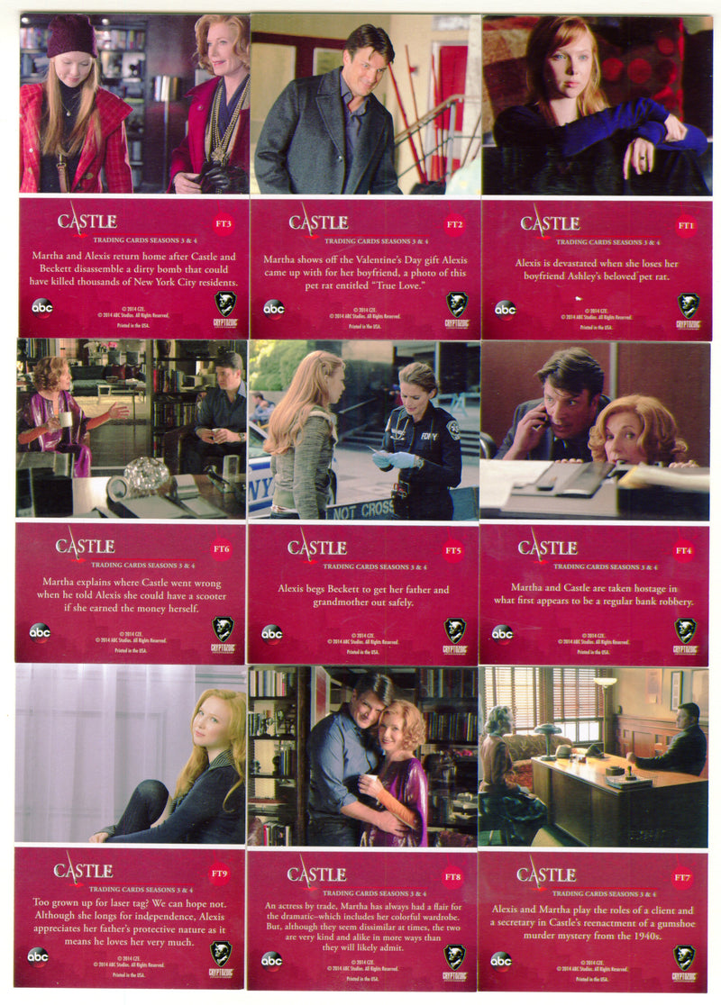 2014 Castle Seasons 3 & 4 Family Ties Foil Parallel Insert Card Set FT1-FT9