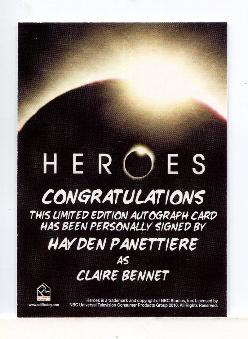 Heroes Archives Hayden Panettiere as Claire Bennet Autograph Card