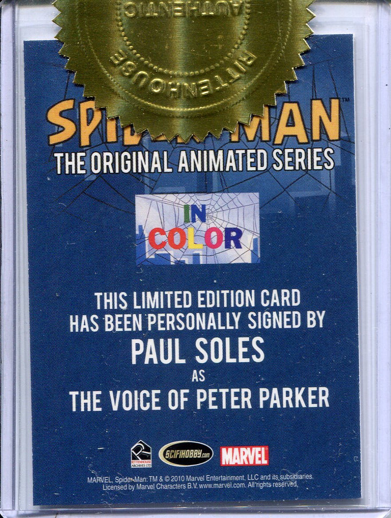 Spider-Man Animated Series Paul Soles Autograph Card & Lenticular Set
