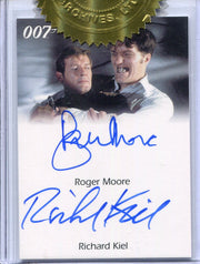 James Bond Heroes & Villains Roger Moore & George Lazenby Dual Autograph Card - TvMovieCards.com
