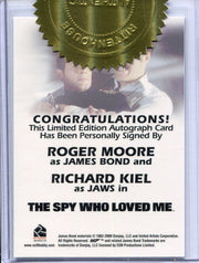 James Bond Heroes & Villains Roger Moore & George Lazenby Dual Autograph Card - TvMovieCards.com