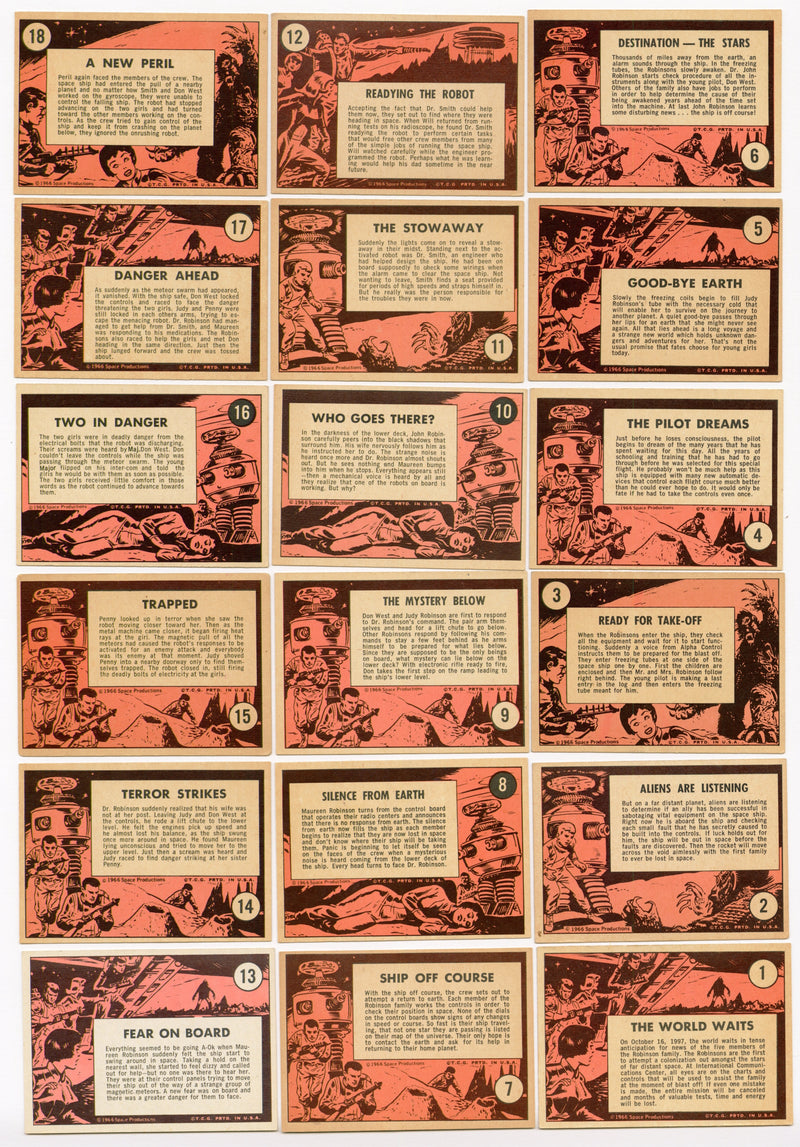 1966 Lost In Space TV Show Complete 55/55 Gum Trading Card Set Topps