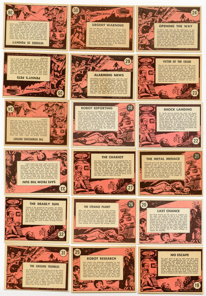 1966 Lost In Space TV Show Complete 55/55 Gum Trading Card Set Topps