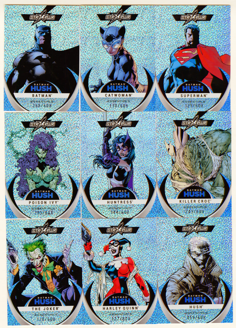 2025 Batman Hush Essentials STR PWR Trading Card Insert Set SP1-SP9