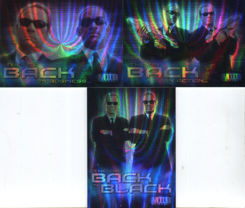 Men In Black II Movie Foil Box Loader Chase Card Set BL-1-BL-3 Inkworks 2002