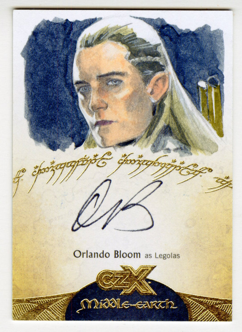 2022 CZX Middle Earth Sketch Card 1/1 by Can Baran Orlando Bloom Autograph