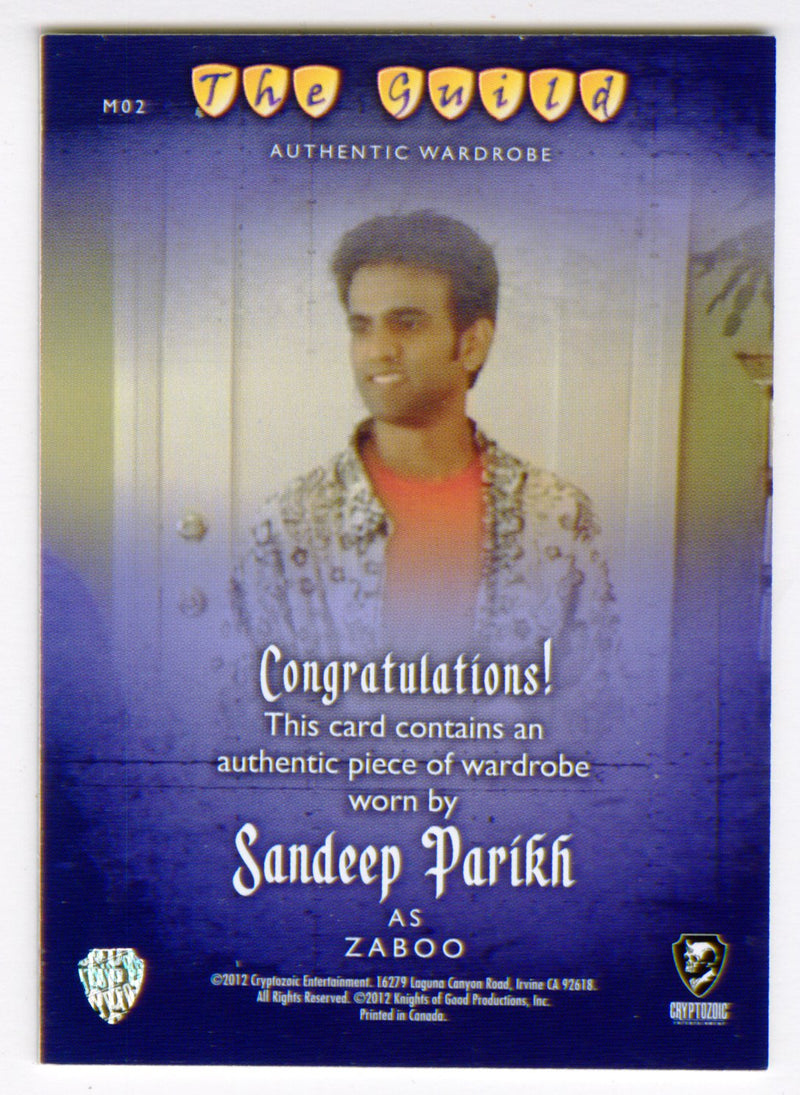 2012 The Guild Seasons 1-3 Sandeep Parikh as Zaboo Costume Card M02Cryptozoic