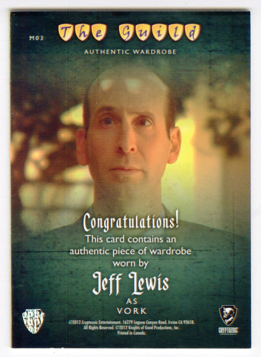 2012 The Guild Seasons 1-3 Jeff Lewis as Vork Costume Card M03 Cryptozoic - TvMovieCards.com