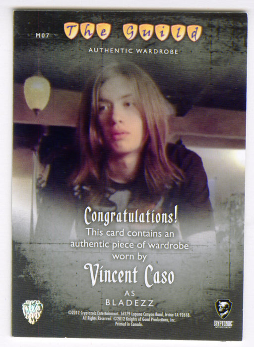 2012 The Guild Seasons 1-3 Vincent Caso as Bladezz Costume Card M07 Cryptozoic - TvMovieCards.com