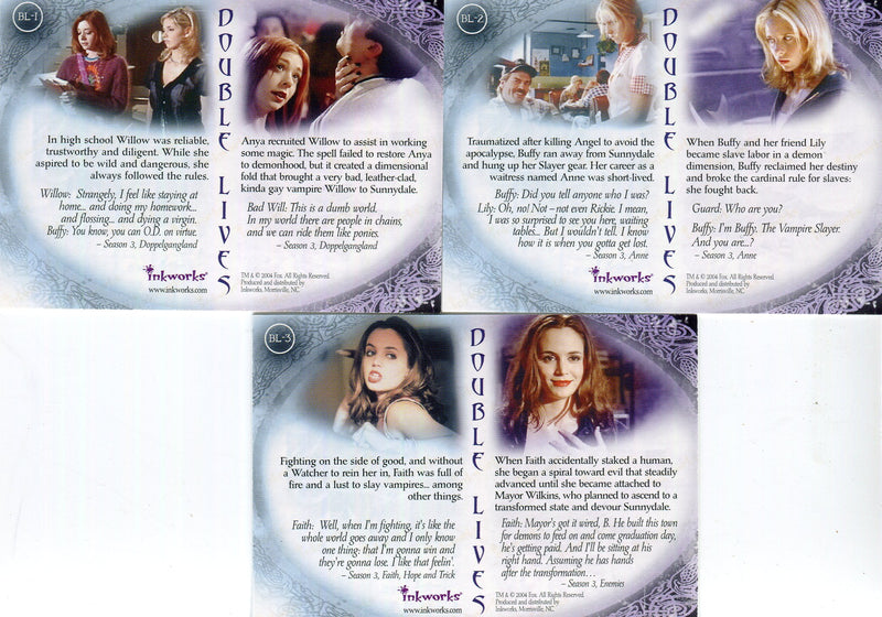 Buffy The Vampire Slayer Women of Sunnydale Box Loader Chase Card Set BL-1 BL-3