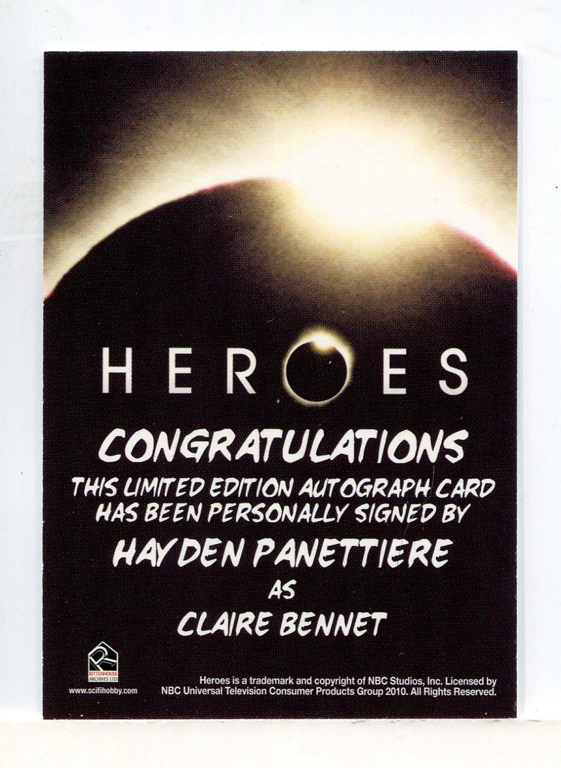 Heroes Archives Hayden Panettiere as Claire Bennet Autograph Card (A)