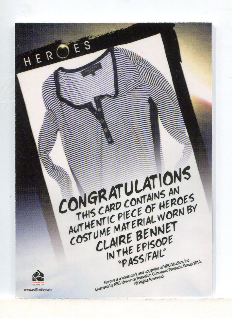 Heroes Archives Hayden Panettiere as Claire Bennet Costume Card (A)