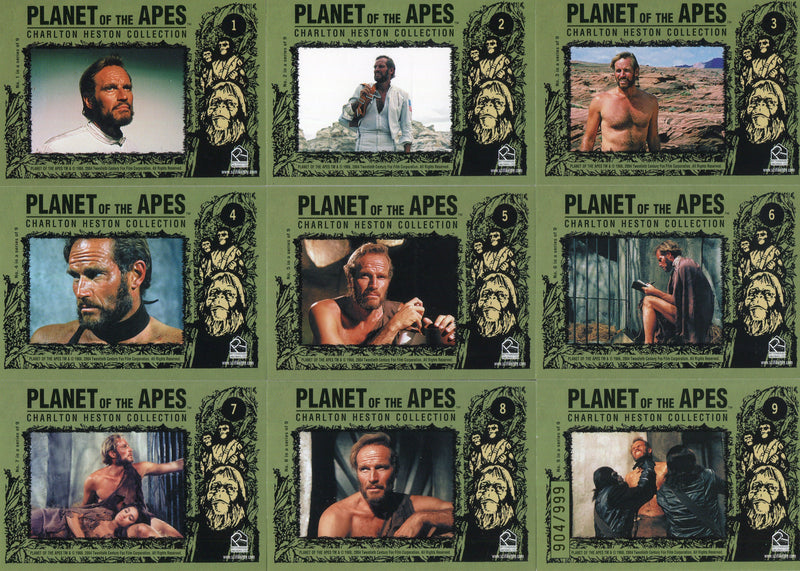 Planet of the Apes Charleton Heston Collection 9 Card Set #904/999