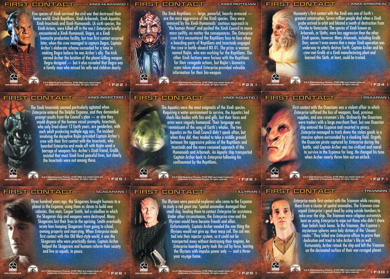 Star Trek Enterprise Season 3 First Contact Foil Chase Card Set F22 - F30 2004