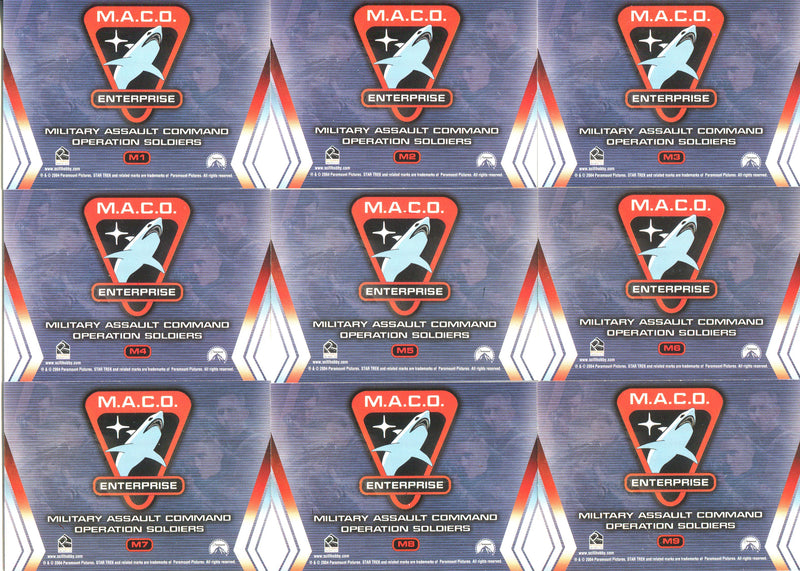 Star Trek Enterprise Season 3 M.A.C.O.S. Foil Chase Card Set M1 - M9 2004