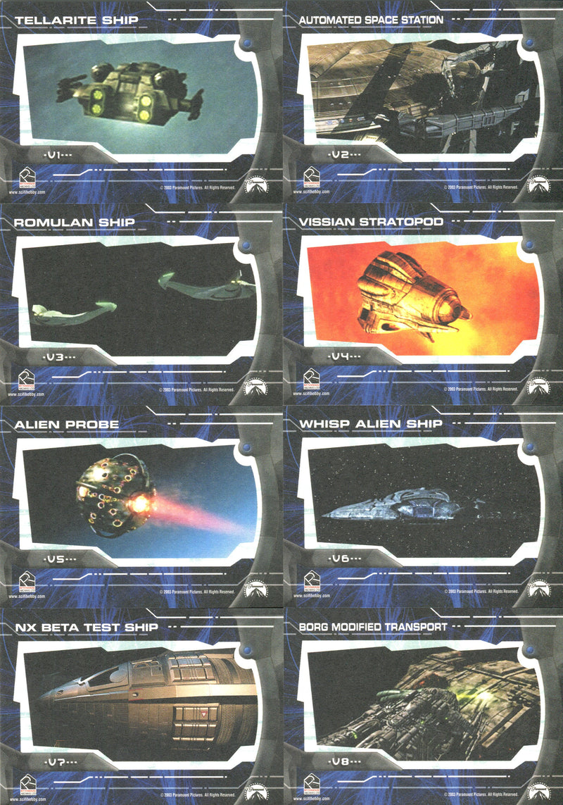 Star Trek Enterprise Season 2 22nd Century Vehicles Chase Card Set V1 - V12