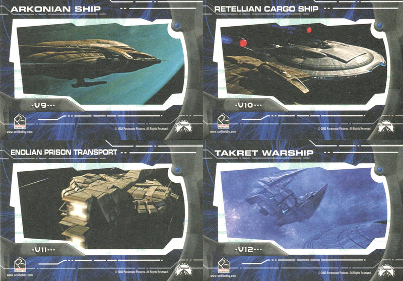 Star Trek Enterprise Season 2 22nd Century Vehicles Chase Card Set V1 - V12