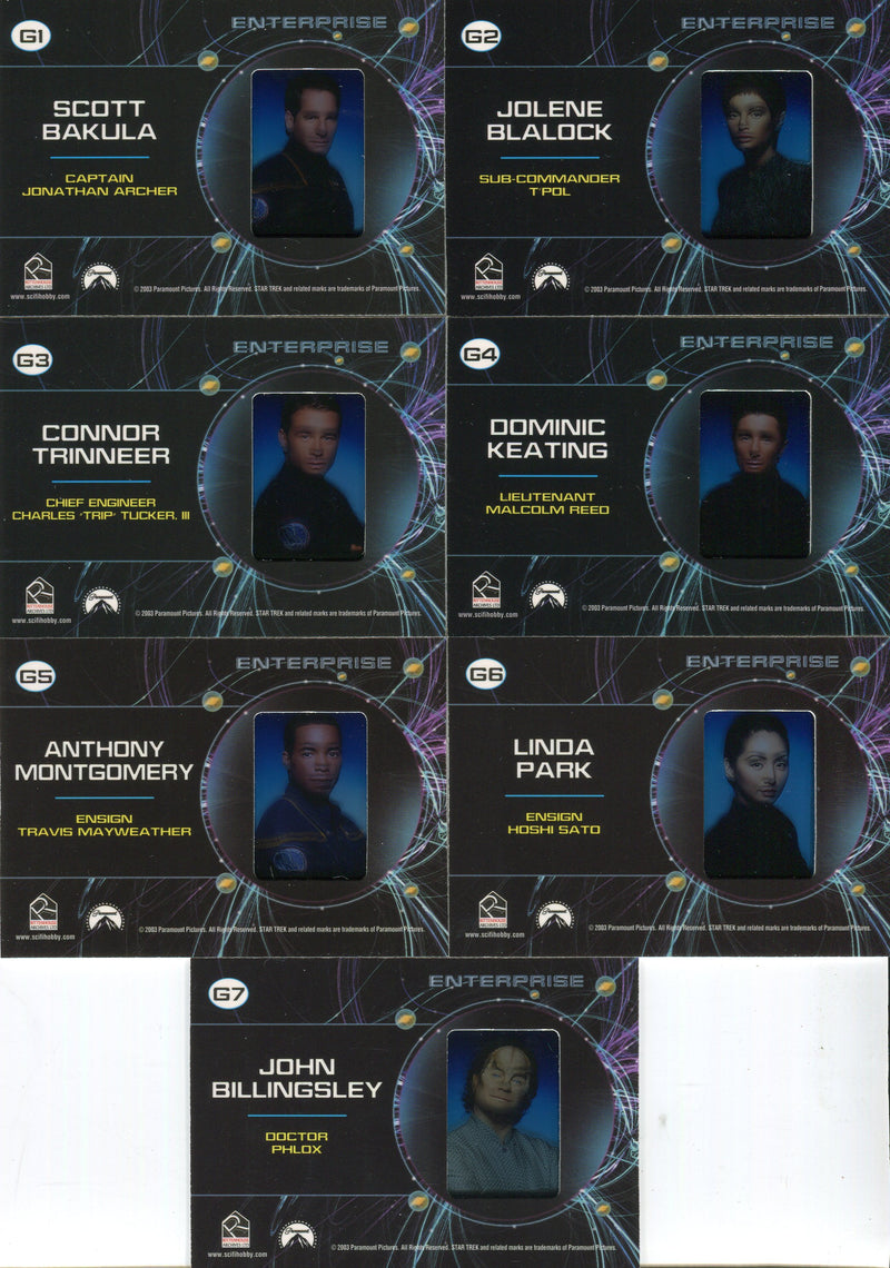 Star Trek Enterprise Season 2 Gallery Film Cell Chase Card Set G1 - G7 2003
