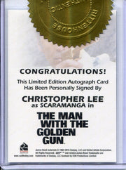 James Bond Archives Final Edition Christopher Lee Incentive Autograph Card - TvMovieCards.com