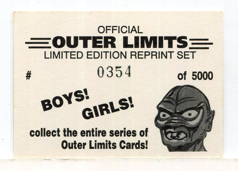 Outer Limits Reprint Trading Card Set 50 Cards Plus Header Card Limited Edition
