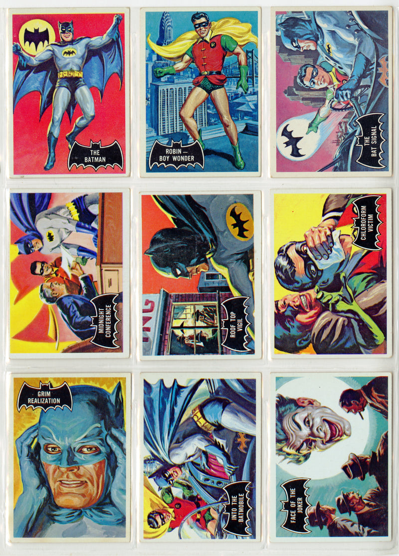 1966 Batman (Black Bat) Complete Vintage Trading Card Set 55/55 Cards Topps