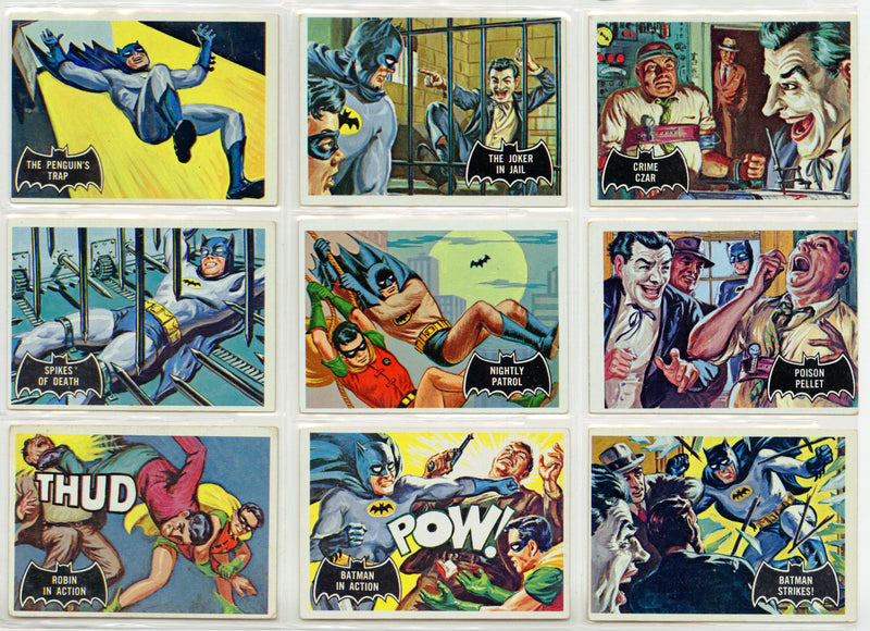 1966 Batman (Black Bat) Complete Vintage Trading Card Set 55/55 Cards Topps