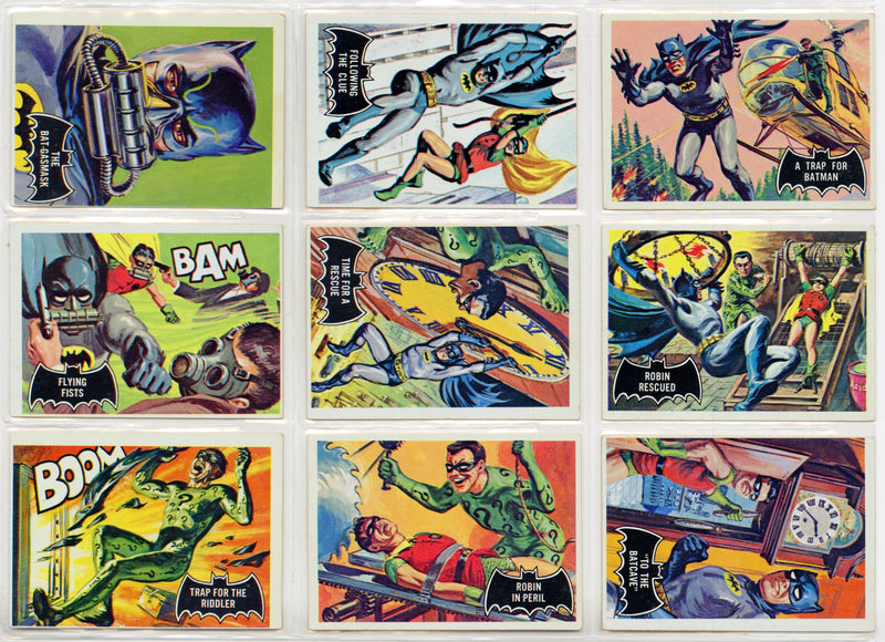 1966 Batman (Black Bat) Complete Vintage Trading Card Set 55/55 Cards Topps