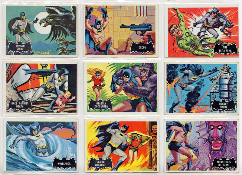 1966 Batman (Black Bat) Complete Vintage Trading Card Set 55/55 Cards Topps