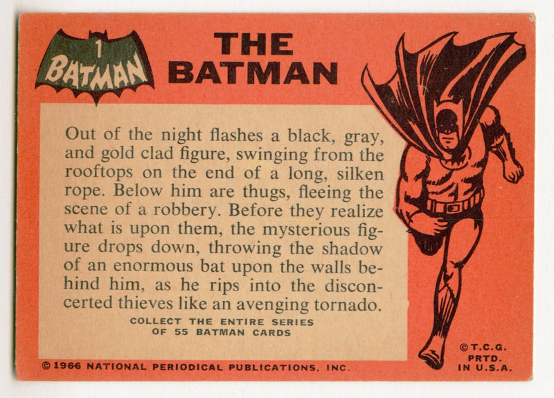 1966 Batman (Black Bat) Complete Vintage Trading Card Set 55/55 Cards Topps