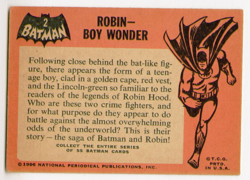 1966 Batman (Black Bat) Complete Vintage Trading Card Set 55/55 Cards Topps
