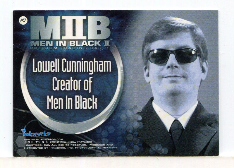 Men In Black II Creator Lowell Cunningham Autograph Card A7 Inkworks 2002