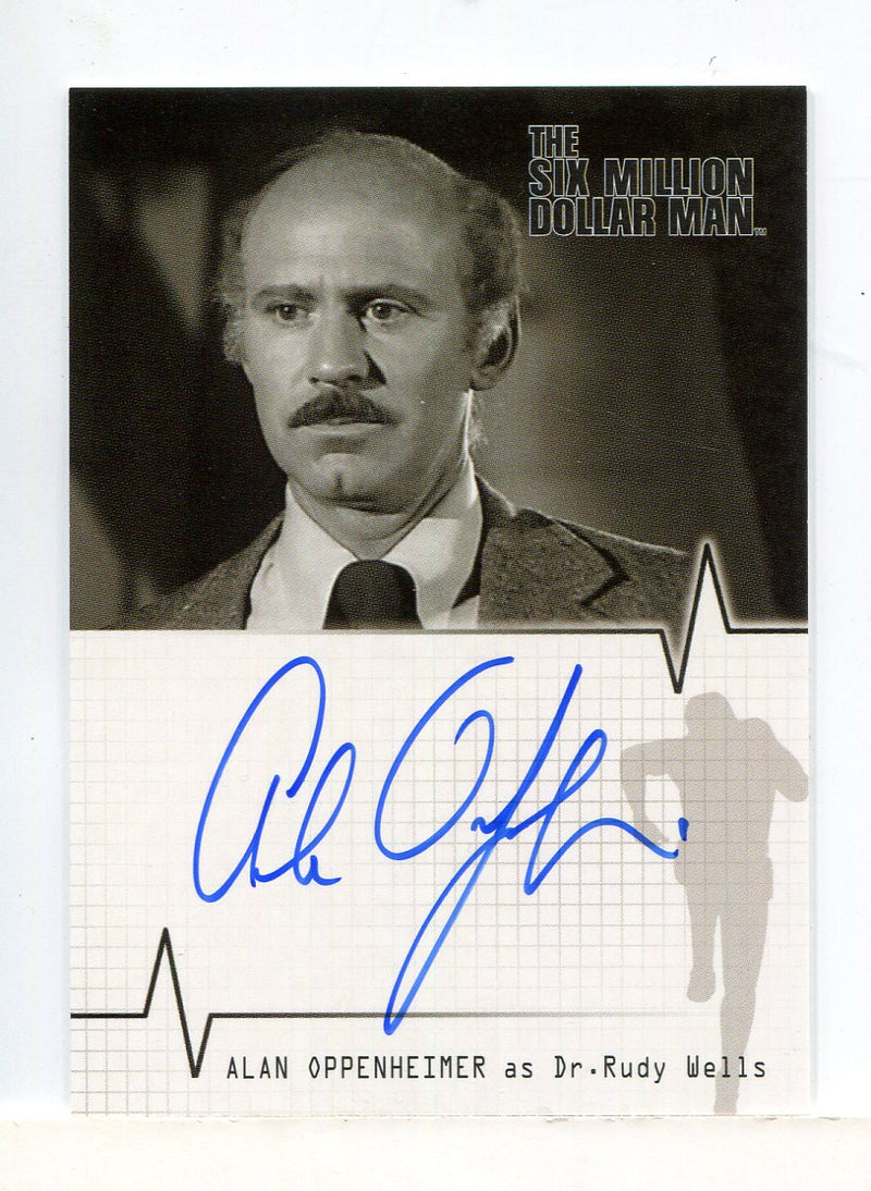 Six Million Dollar Man 1 & 2 Alan Oppenheimer Dr. Rudy Wells Autograph Card A3