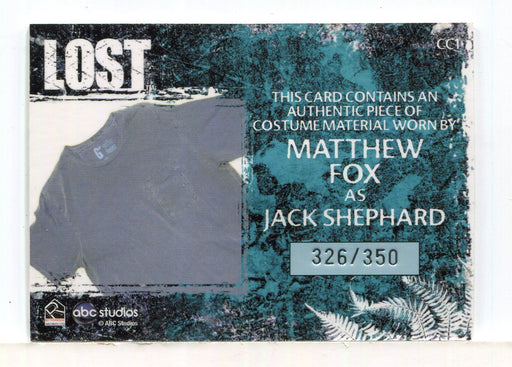 Lost Relics Matthew Fox as Jack Shephard Relic Costume Card CC1 #326/350 - TvMovieCards.com