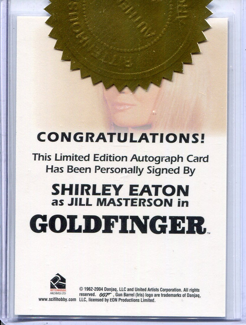 James Bond Quotable UK Exclusive Shirley Eaton Case Topper Autograph Card