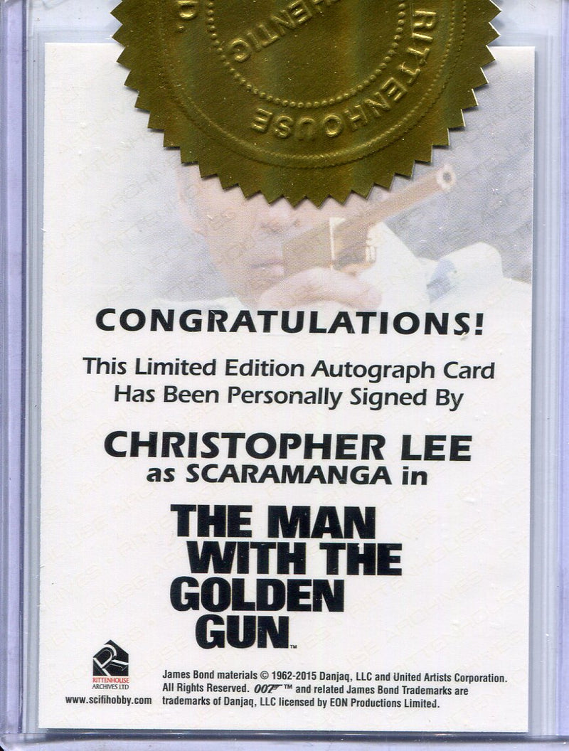 James Bond Archives Final Edition Christopher Lee Incentive Autograph Card