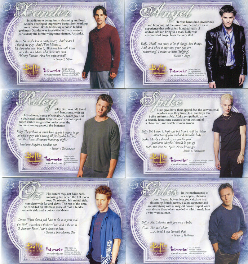 Buffy Vampire Slayer Women of Sunnydale Ladies Choice Chase Card Set LC-1 LC-6