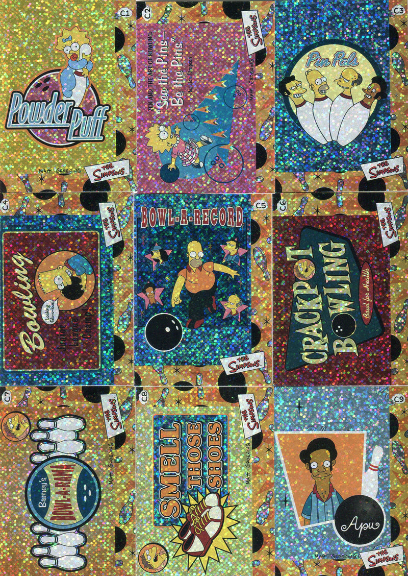 Simpsons Collectable Stickers Prism Chase Card Set (12) Artbox 2000