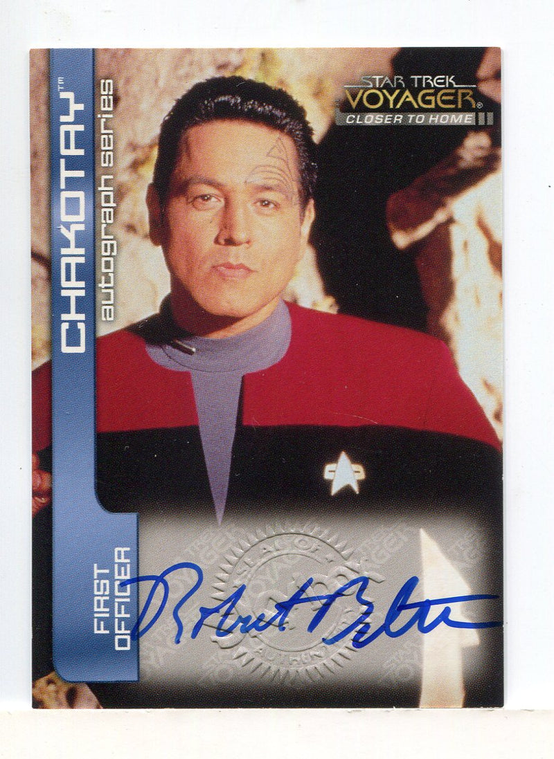 Star Trek Voyager Closer to Home Robert Beltran Chakotay Autograph Card A2