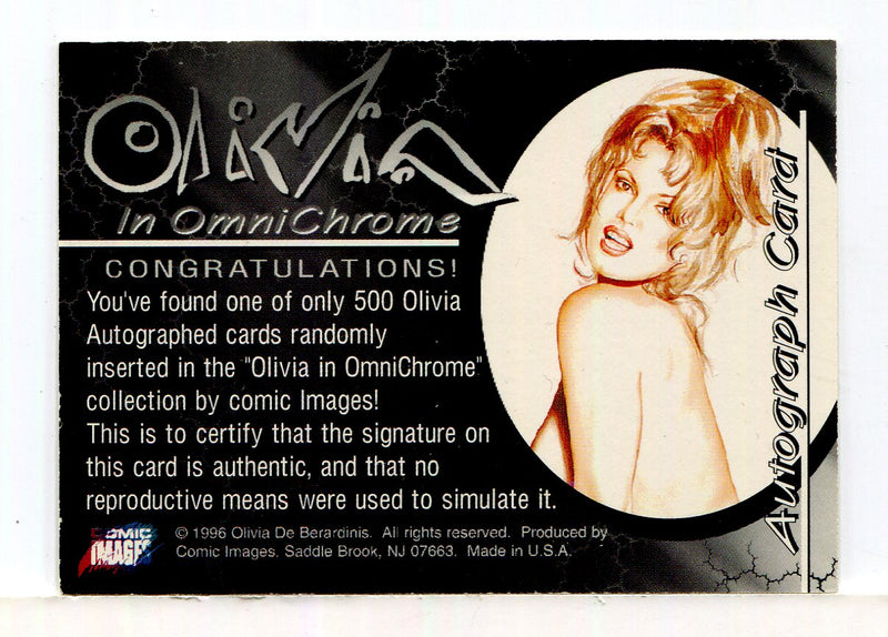 Olivia In Omnichrome Olivia De Berardinis Autograph Card Comic Images 1996