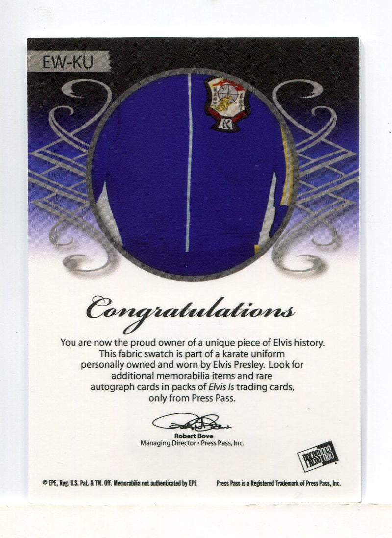 Elvis Is by Press Pass 2007 Elvis's Karate Uniform Wardrobe Card EW-KU
