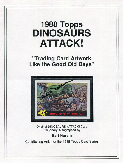 Dinosaurs Attack 1988 Topps Artist Earl Norem Autograph Card #29 - TvMovieCards.com