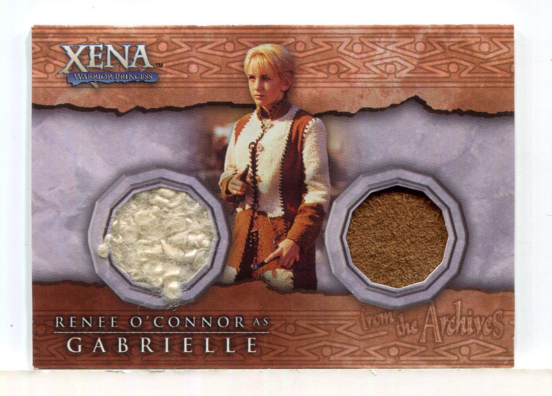 Xena Beauty and Brawn Renee O'Connor as Gabrielle Double Costume Card DC7 Tan