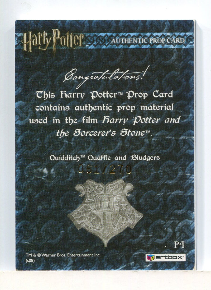 The World of Harry Potter 3D 2 Quaffle and Bludgers Prop Card HP P4 #061/270 - TvMovieCards.com