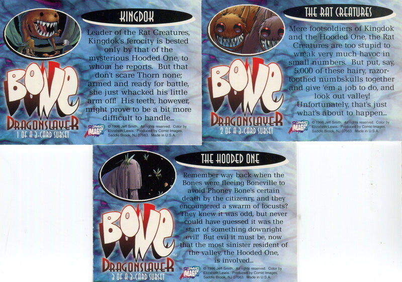 Bone Dragonslayer 3 Card Villains Chase Card Set 3 Cards Comic Images 1996 - TvMovieCards.com