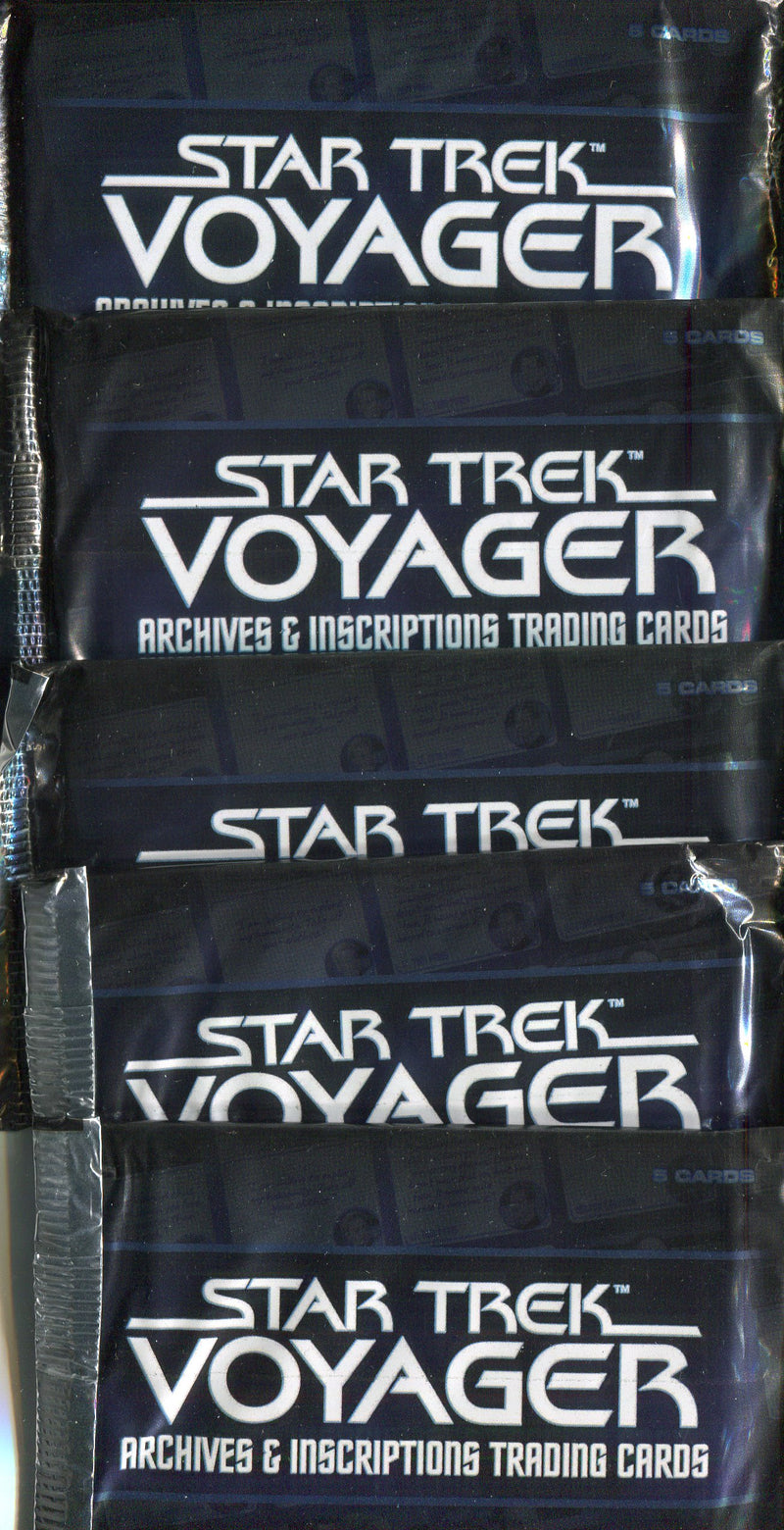 Star Trek Voyager Autographs & Inscriptions Trading Card Pack Lot (5) Sealed Packs
