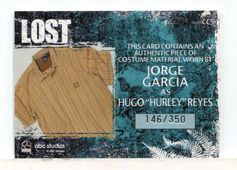 Lost Relics Jorge Garcia as Hugo "Hurley" Reyes Relic Costume Card CC5 #146/350