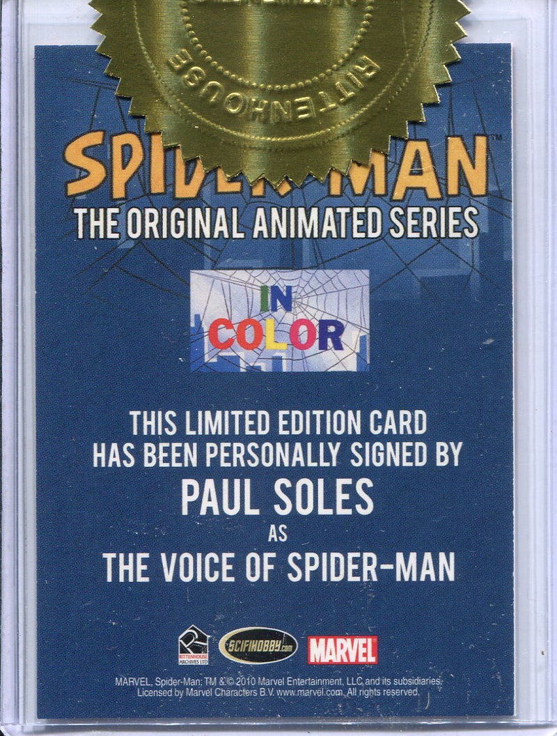 Spider-Man Animated Series Paul Soles Autograph Card & Lenticular Set - TvMovieCards.com
