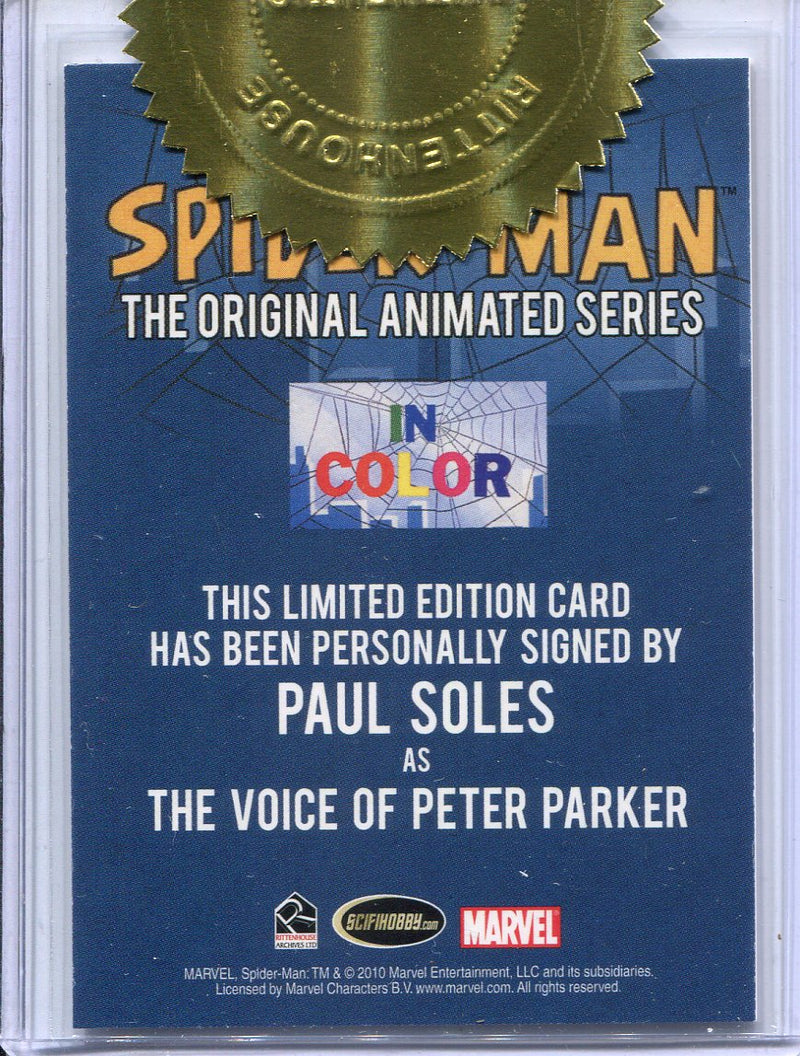Spider-Man Animated Series Paul Soles Autograph Card & Lenticular Set - TvMovieCards.com