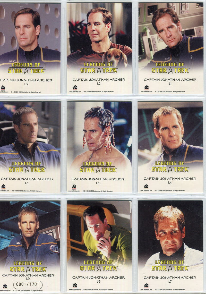 Legends Of Star Trek Series 18: Captain Jonathan Archer Chase Card Set L1-L9 - TvMovieCards.com