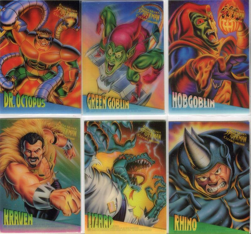 Spider-Man 1995 Fleer Ultra Clearchrome Chase Card Set 10 Cards - TvMovieCards.com